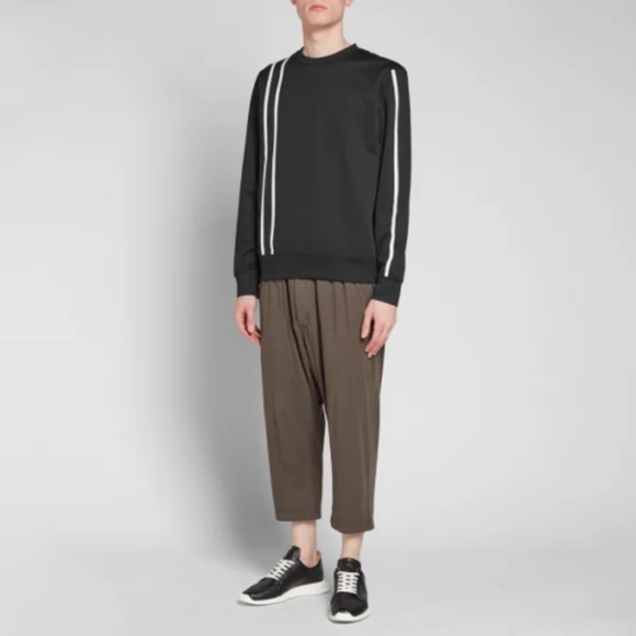 Helmut Lang Stripe Crew Sweat Sweater Black & White Sz Small - Picture 1 of 8
